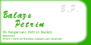 balazs petrin business card