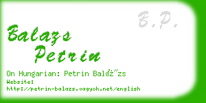 balazs petrin business card